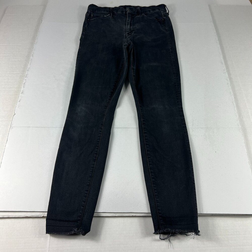 Mother Jeans Womens 26x26* Looker Ankle Fray Not Guilty Black Faded Denim Tag 27